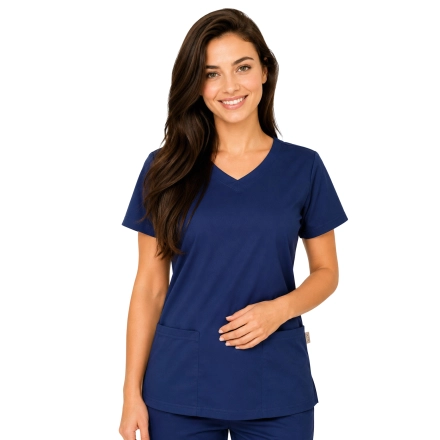 Bluza medyczna granatowa elastyczna bawełna roz. S – bluza medyczna – bluza lekarska robocza